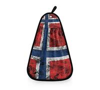 Poeticcity Norway Flag 2 Pcs Hanging Kitchen Hand Towels, Hanging Tie Towels with Hook & Loop Dishcloths Sets, Decorative Absorbent Tea Bar Bath Hand Towel