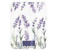 Poeticcity Seamless Watercolor Purple Lavender Flowers on White Tempered Glass Kitchen Scales, Digital Weight Grams and Oz Food Scales for Cooking Baking Meal Prep Home Weight Loss Health Diet