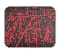 Poeticcity Soft Cooling Dog Mat, Ice Silk Pet Crate Pad with 3D Mesh, Washable Mattress Cushion Anti Slip Kennel 22x27.6 in Messy Red Ink Splashed on Black Abstract Red Blood Paint