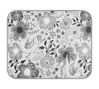 Poeticcity Soft Cooling Dog Mat, Ice Silk Pet Crate Pad with 3D Mesh, Washable Mattress Cushion Anti Slip Kennel 23.6x38.6 in Vintage Blooming Floral Flowers with Flying Birds Retro