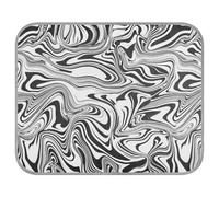 Poeticcity Soft Cooling Dog Mat, Ice Silk Pet Crate Pad with 3D Mesh, Washable Mattress Cushion Anti Slip Kennel 23.6x38.6 in Black White Abstract Liquid Ink Paint Marble Texture
