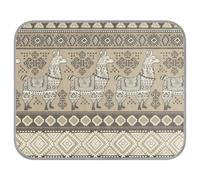 Poeticcity Soft Cooling Dog Mat, Ice Silk Pet Crate Pad with 3D Mesh, Washable Mattress Cushion Anti Slip Kennel 22x27.6 in Vintage Retro Tribal Ornament Llama Aztec Tattoo