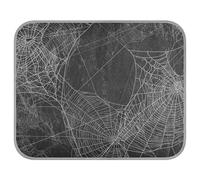 Poeticcity Soft Cooling Dog Mat, Ice Silk Pet Crate Pad with 3D Mesh, Washable Mattress Cushion Anti Slip Kennel 22x27.6 in Vintage Spider Web Against Retro Black Halloween Wall