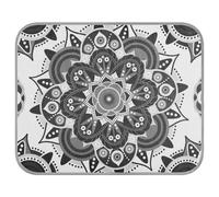 Poeticcity Soft Cooling Dog Mat, Ice Silk Pet Crate Pad with 3D Mesh, Washable Mattress Cushion Anti Slip Kennel 23.6x38.6 in Tribal Ethnic Mandala Floral Flowers Abstract Ornamental