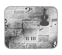 Poeticcity Soft Cooling Dog Mat, Ice Silk Pet Crate Pad with 3D Mesh, Washable Mattress Cushion Anti Slip Kennel 22x27.6 in Treble Clef and Music Notes on Blurred Background Style