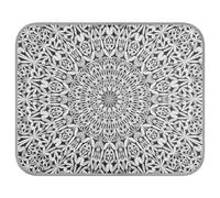Poeticcity Soft Cooling Dog Mat, Ice Silk Pet Crate Pad with 3D Mesh, Washable Mattress Cushion Anti Slip Kennel 22x27.6 in Retro Kaleidoscope Mandala Floral Flower Tribal Ethnic Motifs