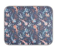 Poeticcity Soft Cooling Dog Mat, Ice Silk Pet Crate Pad with 3D Mesh, Washable Mattress Cushion Anti Slip Kennel 22x27.6 in Axolotl Coral Reef Sea Plants in Red and Blue Shades on Dark Blue