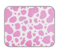 Poeticcity Soft Cooling Dog Mat, Ice Silk Pet Crate Pad with 3D Mesh, Washable Mattress Cushion Anti Slip Kennel 22x27.6 in Pink Cow Skin Spot Skin Seamless Dots on White Animal Texture