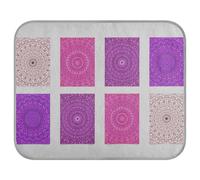 Poeticcity Soft Cooling Dog Mat, Ice Silk Pet Crate Pad with 3D Mesh, Washable Mattress Cushion Anti Slip Kennel 23.6x38.6 in Floral Kaleidoscope Mandala Floral Flower Tribal Ethnic Motifs