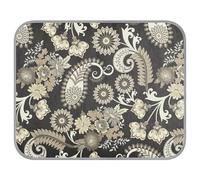 Poeticcity Soft Cooling Dog Mat, Ice Silk Pet Crate Pad with 3D Mesh, Washable Mattress Cushion Anti Slip Kennel 23.6x38.6 in Traditional Ancient Asian Elements Paisley Vintage Floral Flowers