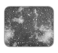 Poeticcity Soft Cooling Dog Mat, Ice Silk Pet Crate Pad with 3D Mesh, Washable Mattress Cushion Anti Slip Kennel 23.6x38.6 in Black White Color Universe, Nebula Night Starry Sky Rainbow Galaxy
