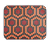 Poeticcity Soft Cooling Dog Mat, Ice Silk Pet Crate Pad with 3D Mesh, Washable Mattress Cushion Anti Slip Kennel 22x27.6 in Geometric Hexagons Red Orange Black Abstract Polygon Patter