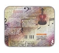 Poeticcity Soft Cooling Dog Mat, Ice Silk Pet Crate Pad with 3D Mesh, Washable Mattress Cushion Anti Slip Kennel 22x27.6 in Treble Clef and Music Notes on Blurred Background