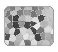 Poeticcity Soft Cooling Dog Mat, Ice Silk Pet Crate Pad with 3D Mesh, Washable Mattress Cushion Anti Slip Kennel 23.6x38.6 in Black White Modern Mosaic Abstract Geometric Backdrop Textiles