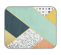 Poeticcity Soft Cooling Dog Mat, Ice Silk Pet Crate Pad with 3D Mesh, Washable Mattress Cushion Anti Slip Kennel 22x27.6 in Fashion art Scrapbook Triangle Turquoise Orange Black Dots