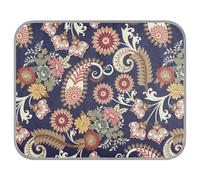 Poeticcity Soft Cooling Dog Mat, Ice Silk Pet Crate Pad with 3D Mesh, Washable Mattress Cushion Anti Slip Kennel 23.6x38.6 in Traditional Ancient Asian Elements Paisley Floral Flowers
