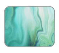 Poeticcity Soft Cooling Dog Mat, Ice Silk Pet Crate Pad with 3D Mesh, Washable Mattress Cushion Anti Slip Kennel 22x27.6 in Turquoise Liquid Marble Agate Paint Emerald Green Macro Wave