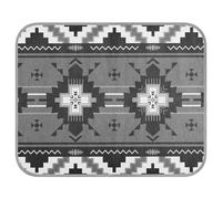 Poeticcity Soft Cooling Dog Mat, Ice Silk Pet Crate Pad with 3D Mesh, Washable Mattress Cushion Anti Slip Kennel 22x27.6 in Native Southwest American, Tribal Aztec Textiles