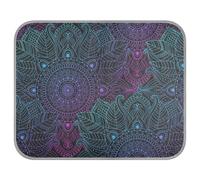 Poeticcity Soft Cooling Dog Mat, Ice Silk Pet Crate Pad with 3D Mesh, Washable Mattress Cushion Anti Slip Kennel 22x27.6 in Oriental Gradient Mandala Bohemian, Ethnic, Motifs