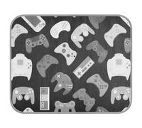 Poeticcity Soft Cooling Dog Mat, Ice Silk Pet Crate Pad with 3D Mesh, Washable Mattress Cushion Anti Slip Kennel 23.6x38.6 in Seamless Vintage Video Game Controller Gadgets and Devices on Dark