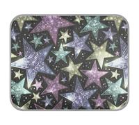 Poeticcity Soft Cooling Dog Mat, Ice Silk Pet Crate Pad with 3D Mesh, Washable Mattress Cushion Anti Slip Kennel 22x27.6 in Shiny Sparkles and Sequins in the Form of Stars on a Dark