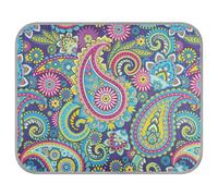 Poeticcity Soft Cooling Dog Mat, Ice Silk Pet Crate Pad with 3D Mesh, Washable Mattress Cushion Anti Slip Kennel 23.6x38.6 in Vintage Ancient Asian Elements Paisley Floral Flowers