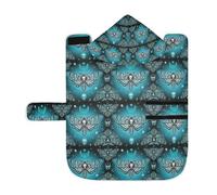 Poeticcity Soft Pet Towel Coat for Dogs Cats, Bath Robe Absorbent Bathrobewith Hood Adjustable Collar & Belly Strap, S Blue Moth Dead Head, Mmystical Circle, Skull, Moon, Stars