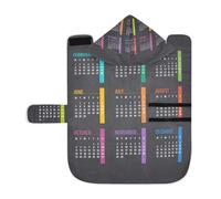 Poeticcity Soft Pet Towel Coat for Dogs Cats, Bath Robe Absorbent Bathrobewith Hood Adjustable Collar & Belly Strap, S Colorful Calendar Template Mock up Week Starts on Monday on Dark