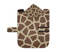 Poeticcity Soft Pet Towel Coat for Dogs Cats, Bath Robe Absorbent Bathrobewith Hood Adjustable Collar & Belly Strap, S Giraffe Skin Animal Texture Seamless Brown Geometric Pattern