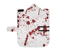 Poeticcity Soft Pet Towel Coat for Dogs Cats, Bath Robe Absorbent Bathrobewith Hood Adjustable Collar & Belly Strap, S Red Blood Ink Splatter Spots Stains Isolated on White