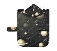 Poeticcity Soft Pet Towel Coat for Dogs Cats, Bath Robe Absorbent Bathrobewith Hood Adjustable Collar & Belly Strap, M Solar System with The Sun Earth Mars Mercury Jupiter Saturn Uranus