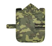 Poeticcity Soft Pet Towel Coat for Dogs Cats, Bath Robe Absorbent Bathrobewith Hood Adjustable Collar & Belly Strap, M Abstract Green Camouflage Texture