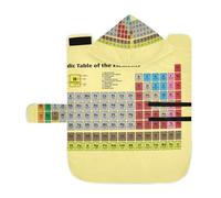 Poeticcity Soft Pet Towel Coat for Dogs Cats, Bath Robe Absorbent Bathrobewith Hood Adjustable Collar & Belly Strap, S Periodic Table of The Elements on Yellow with Atomic Numbers, Names