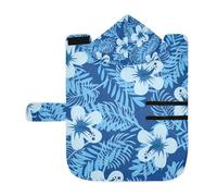 Poeticcity Soft Pet Towel Coat for Dogs Cats, Bath Robe Absorbent Bathrobewith Hood Adjustable Collar & Belly Strap, S Seamless Blue Tropical Summer Floral Flowers Leaves on Dark Blue