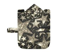 Poeticcity Soft Pet Towel Coat for Dogs Cats, Bath Robe Absorbent Bathrobewith Hood Adjustable Collar & Belly Strap, S Silver White Shiny Sparkles and Sequins in The Form of Stars