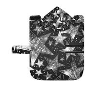 Poeticcity Soft Pet Towel Coat for Dogs Cats, Bath Robe Absorbent Bathrobewith Hood Adjustable Collar & Belly Strap, S White Shiny Sparkles and Sequins in The Form of Stars on Dark