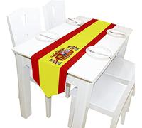 poeticcity Spain Flag Double Sided Oblong 13 X 90 inches Table Runner for Wedding Dining Room Kitchen Table Cloth Home Decor