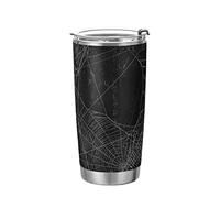 Poeticcity Vintage Spider Web Against Retro Black Halloween Wall Tumbler with Lid and Straw, BPA-Free Vacuum Insulated Thermal Coffee Mug 20oz,Stainless Steel Double Wall Travel Cup Water Bottle
