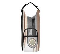 Poeticcity Water Bottle Sling Sleeve Bag, Bottle Carrier Holder Case Cover with Removable Strap Travel Cup Mug Storage with Pockets Audiocassette Musical device A Symbol of the Last Century