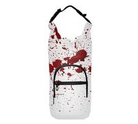 Poeticcity Water Bottle Sling Sleeve Bag, Bottle Carrier Holder Case Cover with Removable Strap Travel Cup Mug Storage with Pockets Red Blood Ink Splatter Spots Stains Isolated on White