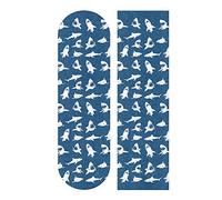 Poeticcity White Sharks Seamless on Dark Blue Background Waterproof Skateboard Grip Tape, Anti Slip Longboard Scooter Griptapes, Durable Sand Paper Sheet Sticker Sandpaper 9"x33"