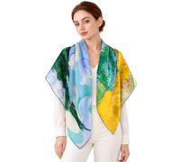 PoeticEHome 100% Cashmere Scarf Wrap - Women Large Soft Square Shawl, Artistic Painting Design | Luxury Gift Box