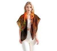 PoeticEHome 100% Cashmere Scarf Wrap - Women Large Soft Square Shawl, Artistic Painting Design | Luxury Gift Box