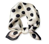 PoeticEHome 100% Mulberry Silk Neck Scarf 21"x21" Small Square Scarfs for Women Gift Packed, B3 - Classic Polka Dots, 21"x21" (53x53cm)