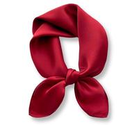 PoeticEHome 100% Mulberry Silk Neck Scarf 21"x21" Small Square Scarfs for Women Gift Packed, R1 - Burgundy 21", 21"x21" (53x53cm)