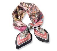 PoeticEHome 100% Pure Mulberry Silk Neck Scarf 27"x27" Women Square Neckerchief Headscarf Gift Packed