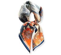PoeticEHome 100% Pure Mulberry Silk Neck Scarf 27"x27" Women Square Neckerchief Headscarf Gift Packed