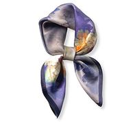 PoeticEHome 100% Pure Mulberry Silk Neck Scarf 27"x27" Women Square Neckerchief Headscarf Gift Packed