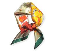 PoeticEHome 100% Pure Mulberry Silk Neck Scarf 27"x27" Women Square Neckerchief Headscarf Gift Packed