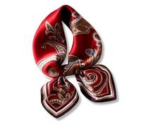 PoeticEHome 100% Pure Mulberry Silk Neck Scarf 27"x27" Women Square Neckerchief Headscarf Gift Packed